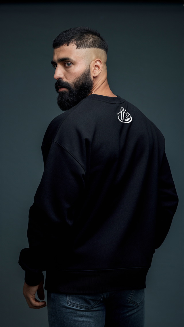 Ellahi Oversized Black Crewneck Sweatshirt