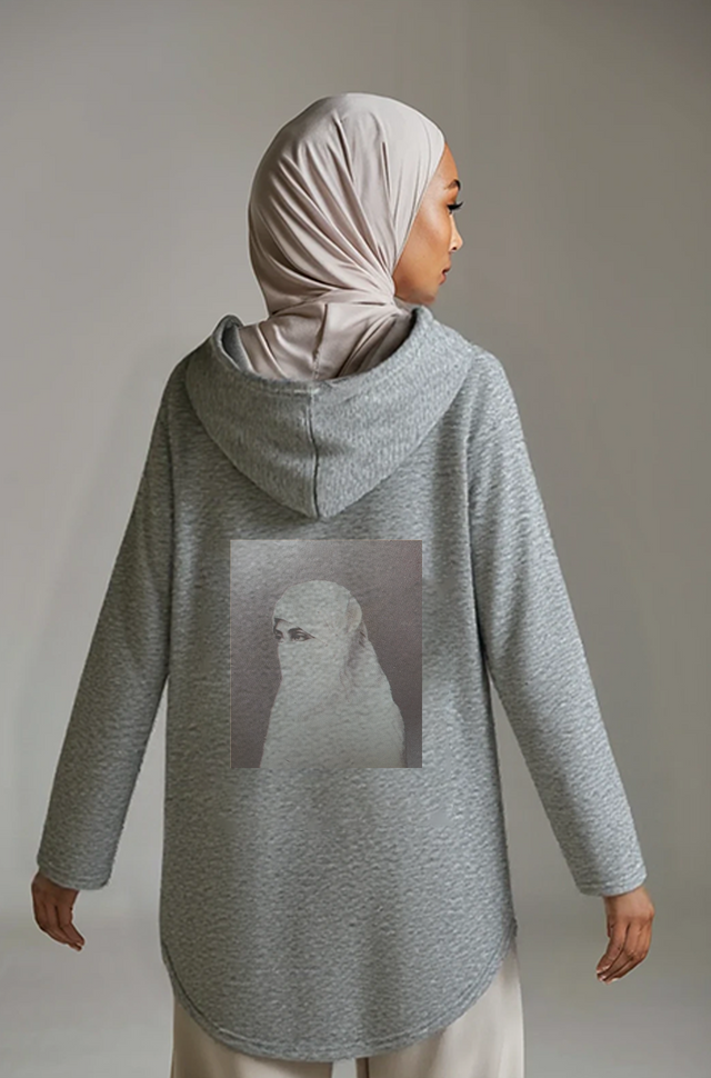 Hijabi Oversized Gray Hoodie