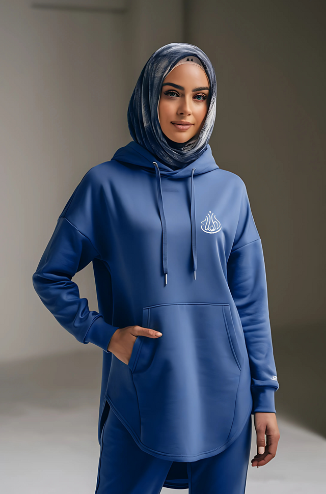 Palestine Oversized Blue Hoodie